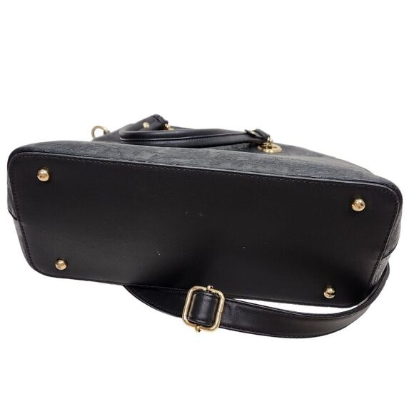 MKF Collection by Mia K Farrow Bag Black Embossed Faux Leather Handbag Tote - Picture 6 of 10